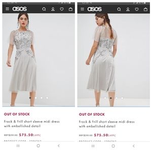 ASOS Silver Sequin and Tulle Dress